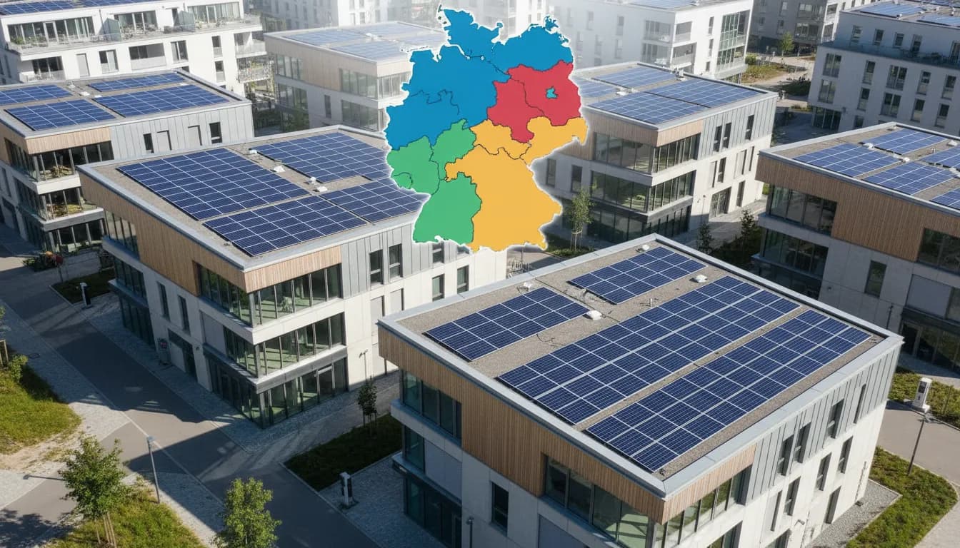 Deutschlandkarte mit Übersicht der Solarpflicht-Regelungen in allen Bundesländern